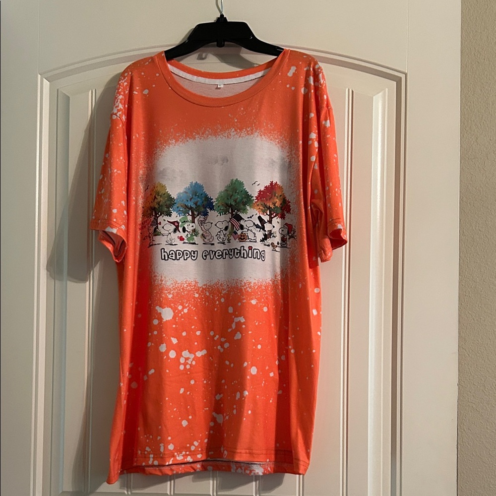 NWOT Women’s holiday Snoopy tee!!! Orange 'Happy Everything' Graphic Tee